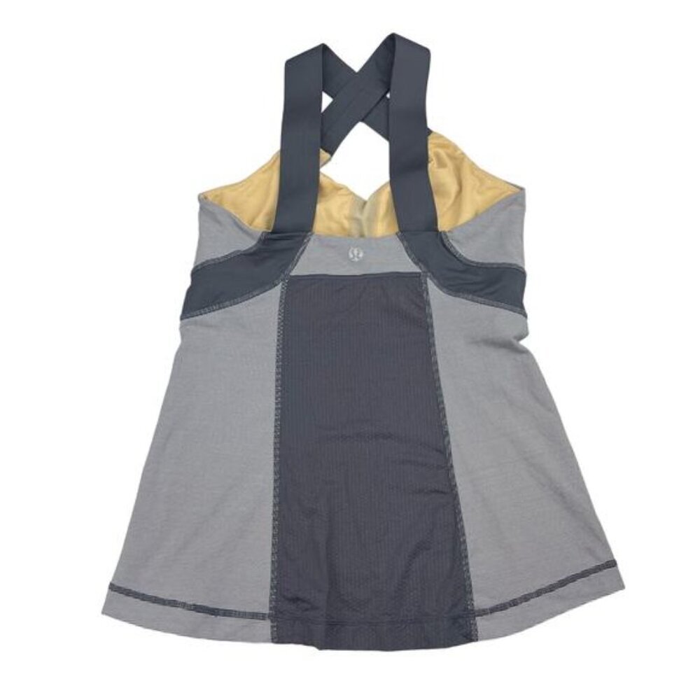 LULULEMON Push Your Limits Tank Sz 6 Gray White - Picture 3 of 5